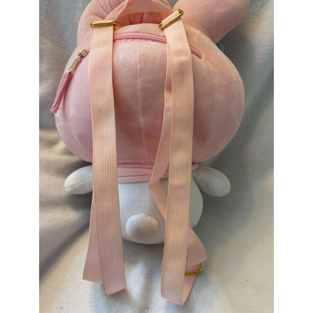 Sanrio My Melody Backpack Girls Small Pink Plush Velour Bow Adjustable Straps - Picture 7 of 9